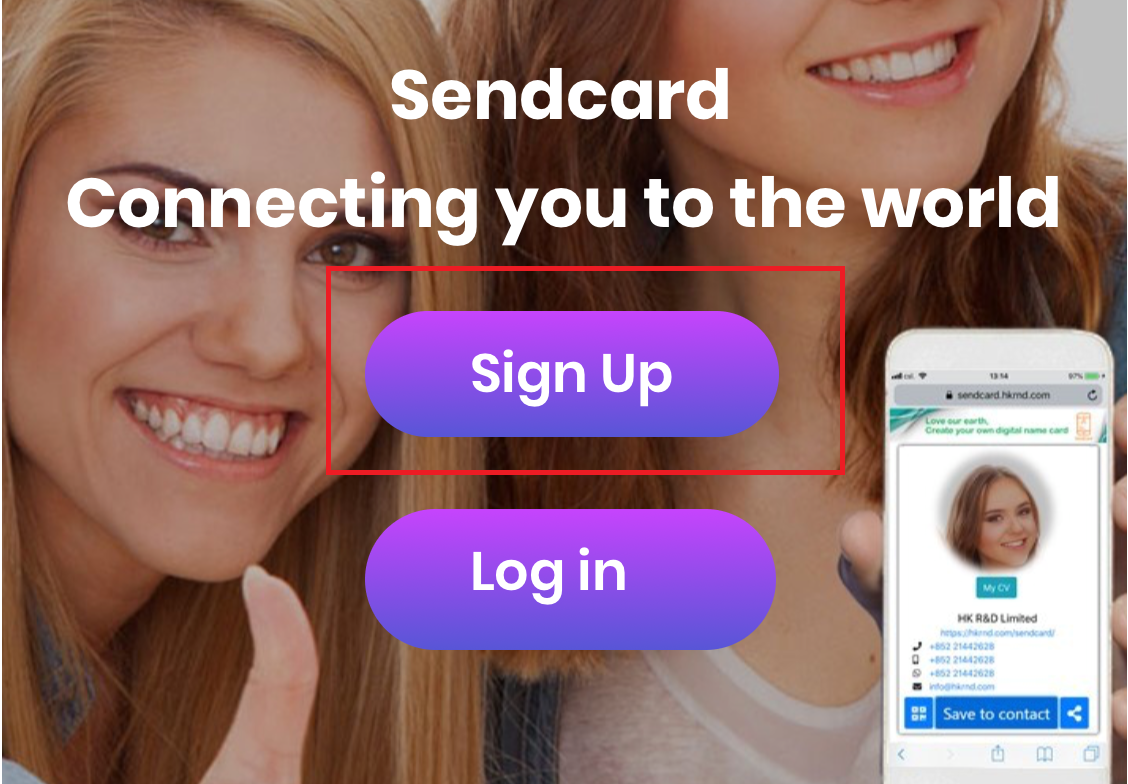  Sendcard home page